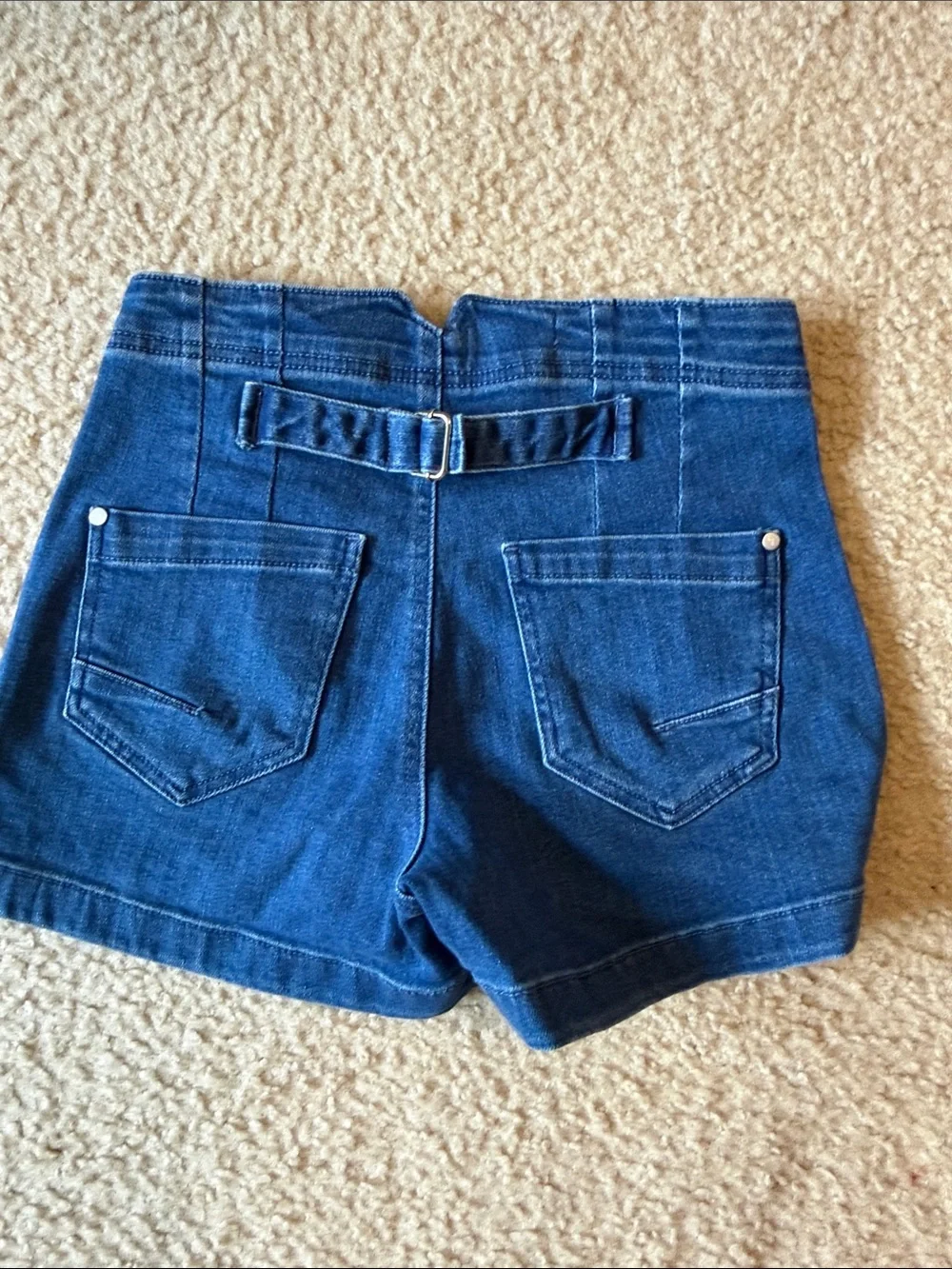Anthropologie Pilcro Dark Blue Button-Front Denim Shorts - Picture 5 of 6